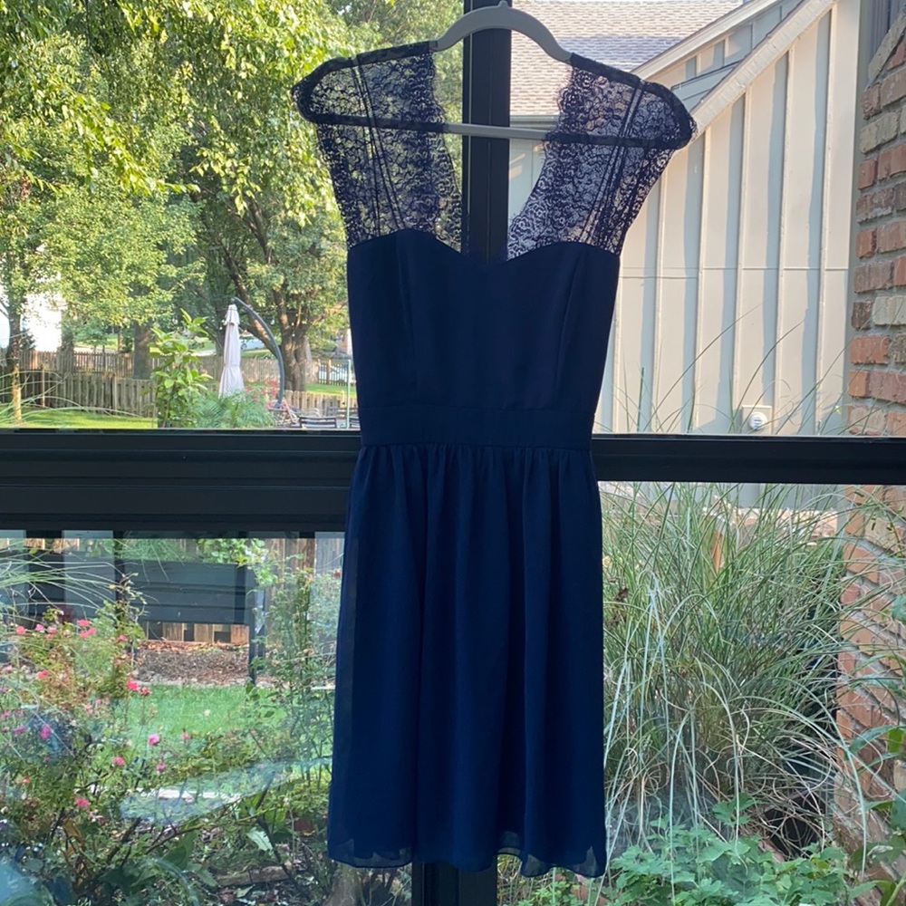 Elise Ryan Blue Skater Dress